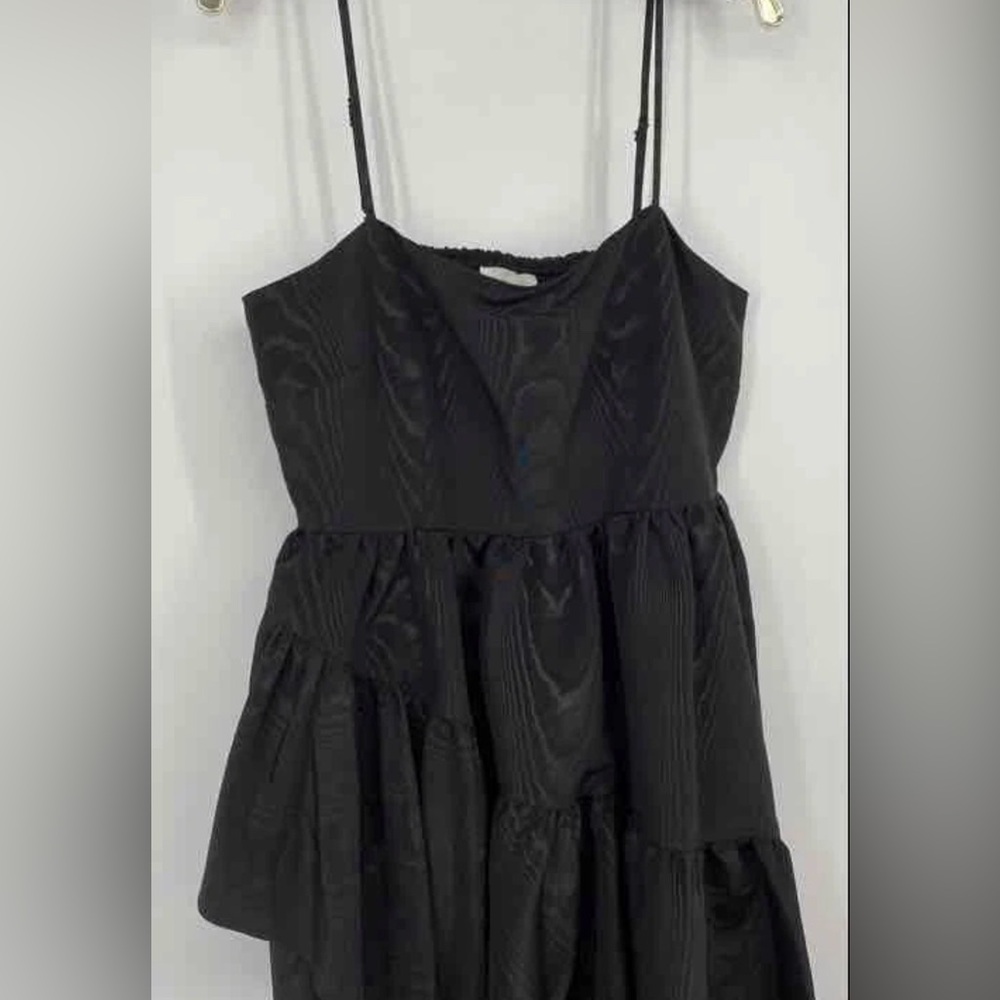 kate spade Black Asymmetrical Tiered Spaghetti-Strap Dress - Picture 4 of 8